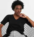 Asos Design Tall Swing T-shirt With V Neck In Black