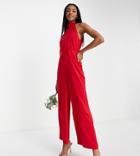 Y.a.s Bridesmaid Halterneck Jumpsuit In Red