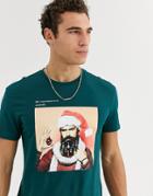 Jack & Jones Originals Oversize Fit Holidays Graphic T-shirt In Green