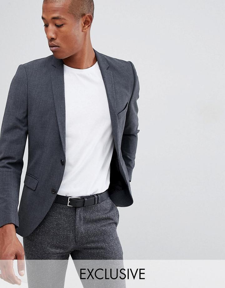 Selected Homme Suit Jacket In Super Skinny Fit-gray