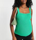 Asos Design Maternity Knit Square Neck Cami In Green