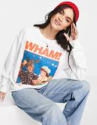 Asos Design Christmas Wham Sweatshirt In White