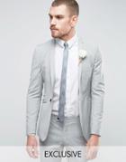Hart Hollywood Super Skinny Wedding Suit Jacket With Notch - Gray