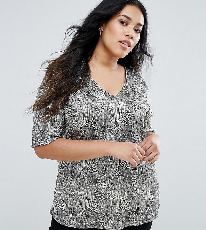 Junarose Leaf Print Woven Top-multi