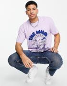 Topman Oversized Fit T-shirt With The Who Print In Lilac-purple