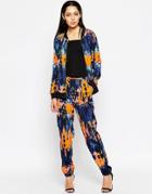 Ax Paris Pants In Funky Print - Multi