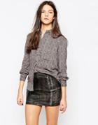 Pepe Jeans Teatime Floral And Stud Shirt - Gray