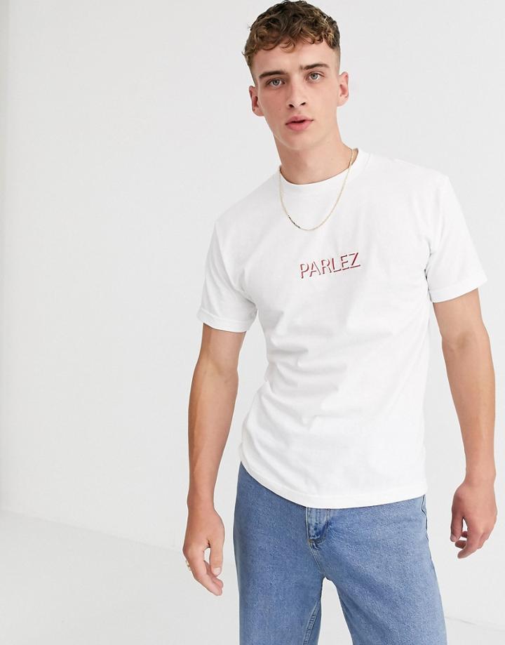 Parlez Shadow Embroidered T-shirt In White