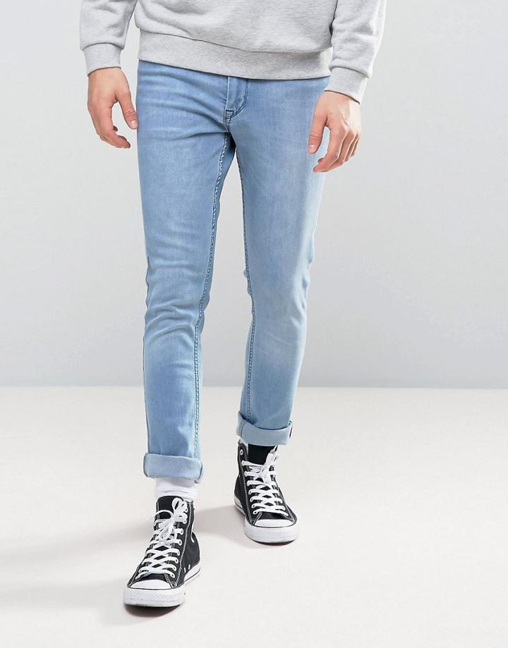 Kubban Spray On Blue Wash Jeans - Blue