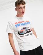 Mennace Racing T-shirt In White-grey