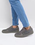 Asos Lace Up Sneakers In Gray With Nylon Panels - Gray