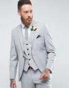 Selected Homme Skinny Wedding Suit Jacket In Cross Hatch - Gray