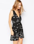 Vila Geo-tribal Wrap Front Dress