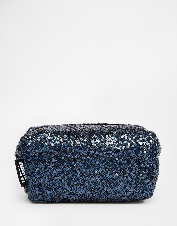 Jaded London Black Holographic Sequin Make-up Bag - Black Holographic