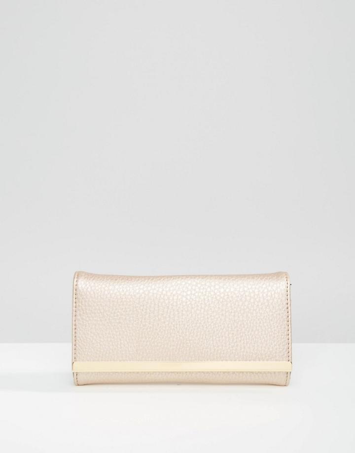 Asos Metal Bar Detail Purse - Rose Gold
