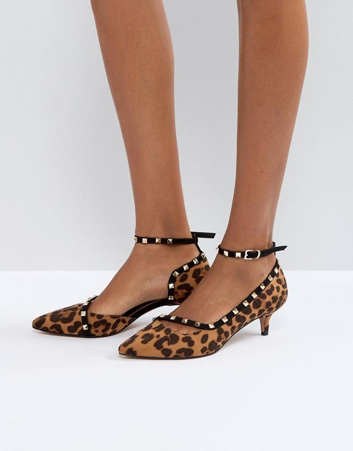 Asos Sabre Studded Kitten Heels - Multi