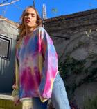 Labelrail X Hana Cross Oversized Sweatshirt In Tie Dye Terrycloth-multi