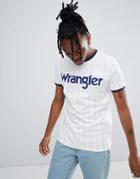 Wrangler Baseball Stripe Logo Ringer T-shirt - White