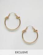 Monki Knotted Hoop Earrings - Gold
