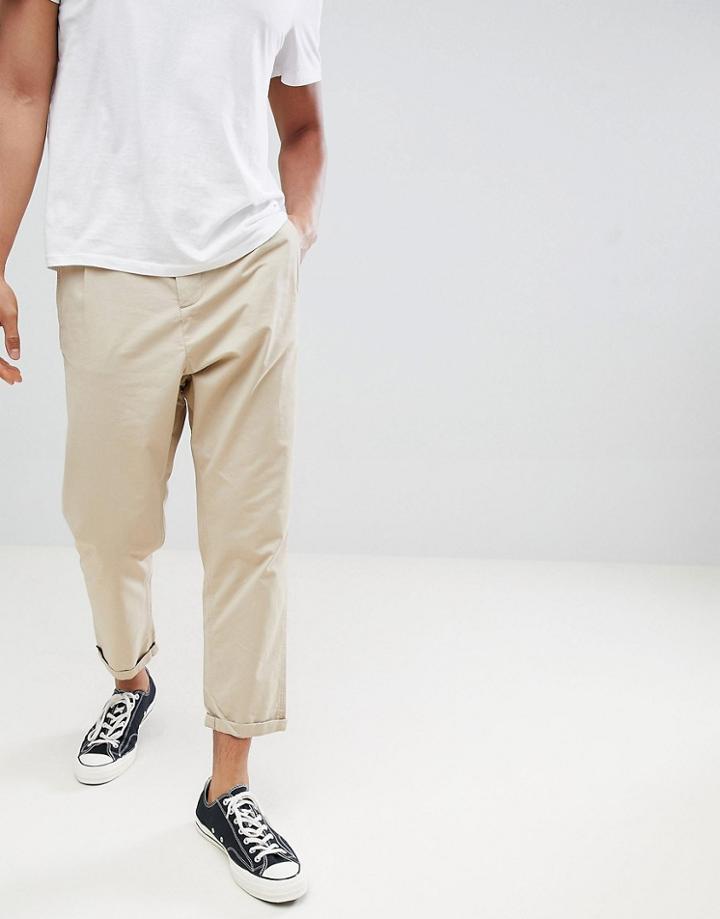 Jack & Jones Cropped Tapered Pants-cream