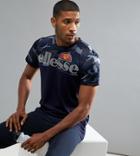 Ellesse Sport T-shirt With Contrast Camo Panel - Navy