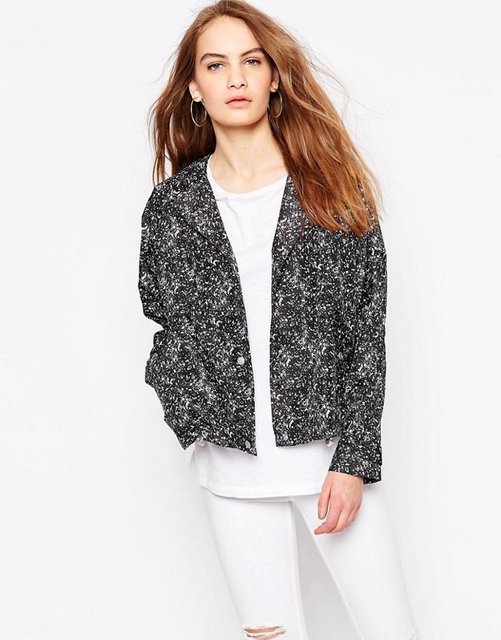 Parka London Lightweight Crop Jacket - Black Print