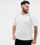 Only & Sons T-shirt With Zip Neck In White Pique - White