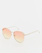 Aj Morgan Pink Ombre Tinted Lens Aviator Sunglasses
