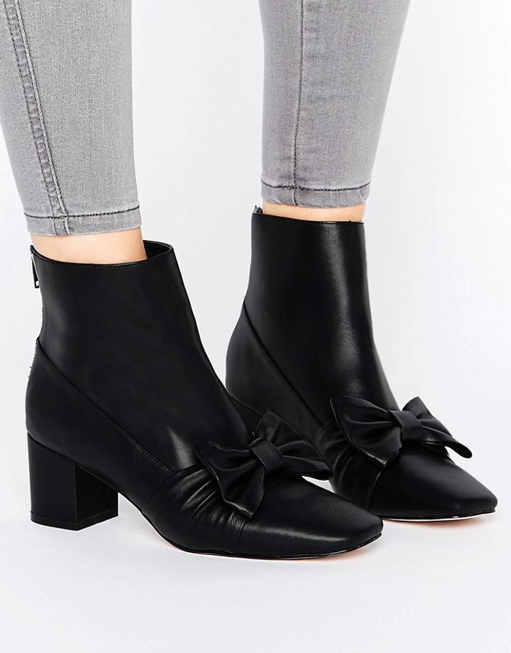 Asos Rayola Bow Ankle Boots - Black
