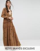 White Cove Petite Star Embellished Maxi Dress With Tassel Sleeve - Ora