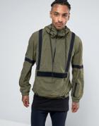 Religion Over Head Jacket With Webbing Detail - Green