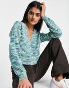 Hollister Knitted Cardigan In Blue Space Dye - Part Of A Set