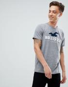 Hollister Core Tech Logo T-shirt In Gray Marl - Gray