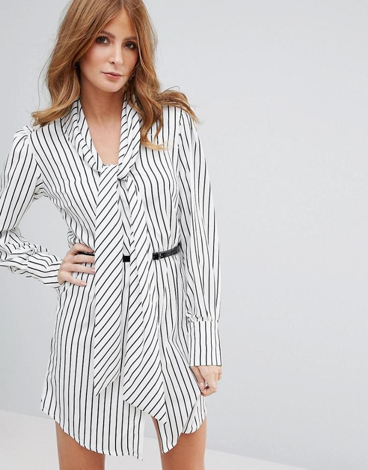 Millie Mackintosh Stripe Dress With Belt - Multi