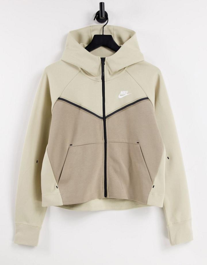 Nike Tech Fleece Zip Up Hoodie In Rattan Beige-neutral