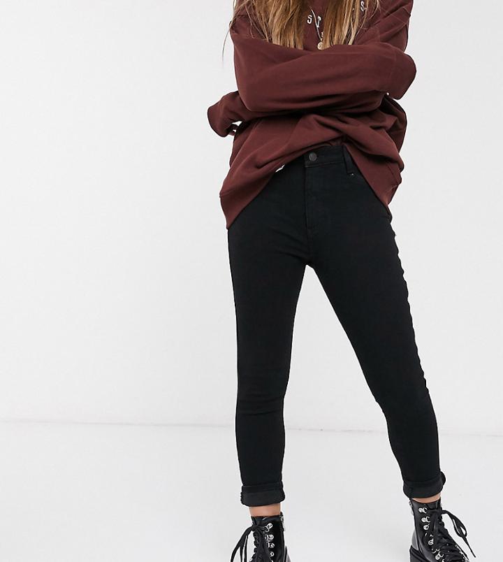 New Look Petite Skinny Disco Jeans In Black