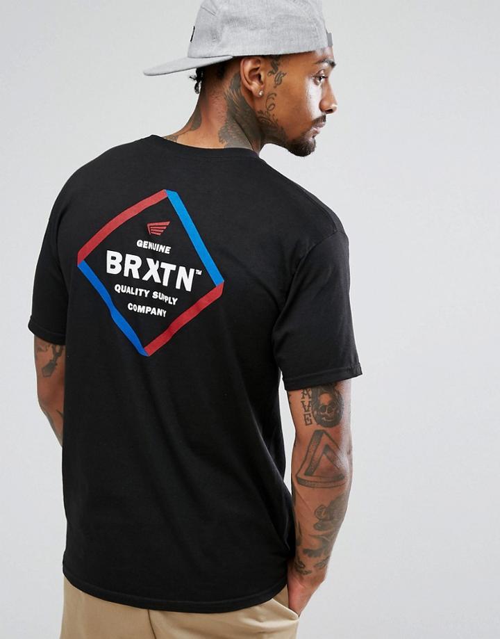 Brixton Peabody T-shirt With Back Print - Black