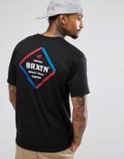 Brixton Peabody T-shirt With Back Print - Black