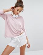 Sundry Heather Terry Top - Pink