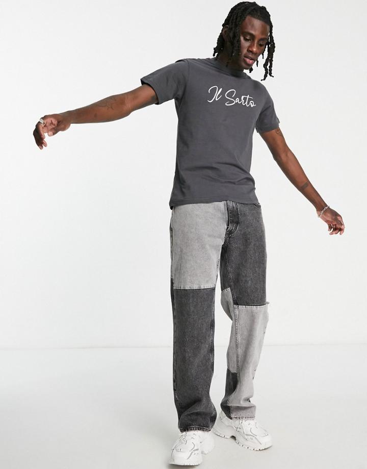 Il Sarto Script Slim Fit T-shirt In Dark Gray