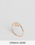 Asos Rose Gold Plated Sterling Silver Heart Ring - Copper