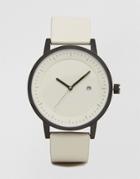 Swco Earl Leather Watch In White - White