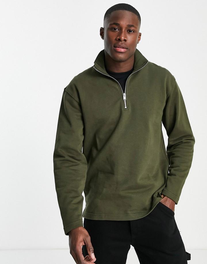 Selected Homme High Neck Sweat In Green