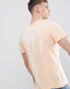 Stradivarius T-shirt In Orange With Palm Tree Back Print - Orange