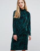 Ganni Doherty Asymmetric Drape Dress - Green