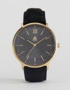 Asos Watch With Suede Strap - Black