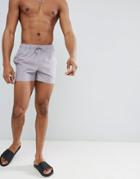 Asos Design Swim Shorts In Gray In Short Length - Gray