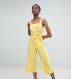 New Look Button Through Jumpsuit-yellow