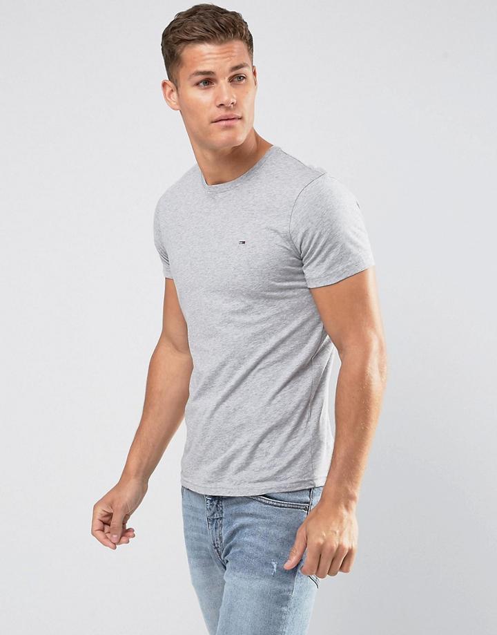 Tommy Hilfiger Denim T-shirt With Crew Neck In Gray - Gray