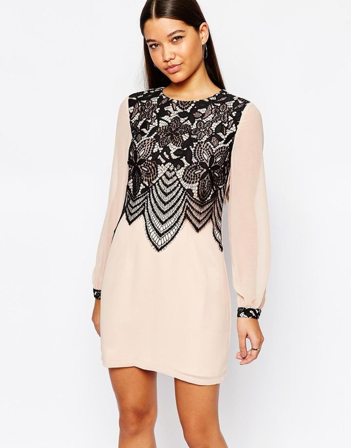 Lipsy Swing Dress With Lace Front Detail